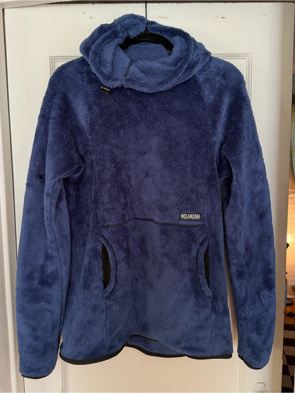 Melanzana Women’s High Loft Fleece Pullover Hoodie in Navy